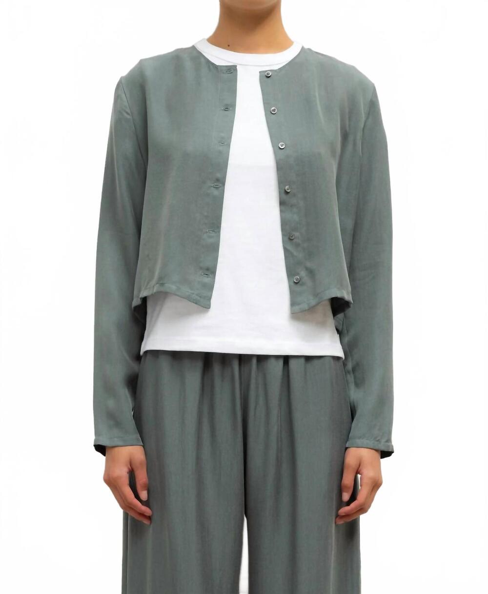 NEW LESET kim classic cardigan in eucalyptus